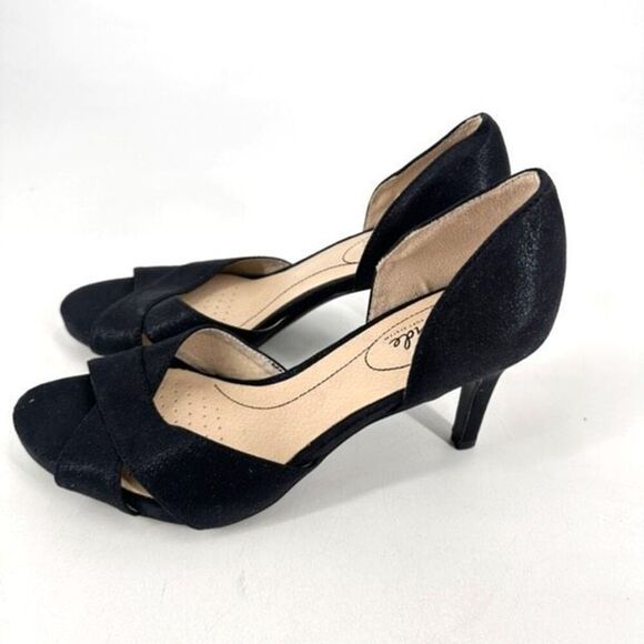 LifeStride Women's Black Peep Toe Mykonos D’orsay Sandal Heels Size 7.5 - Picture 3 of 15